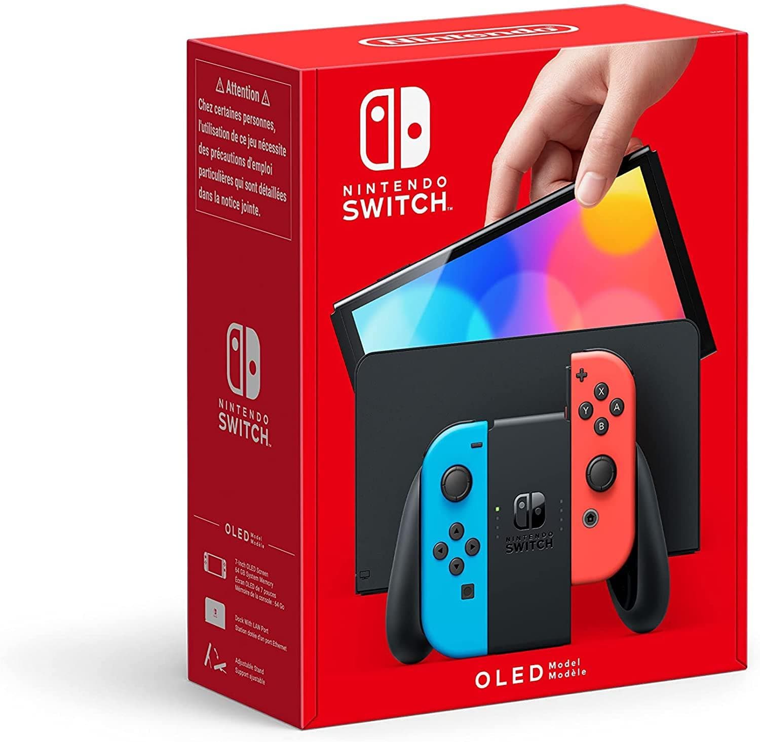 Nintendo Switch (OLED Model) - Neon Blue/Neon Red Nintendo Switch Consoles Djesk