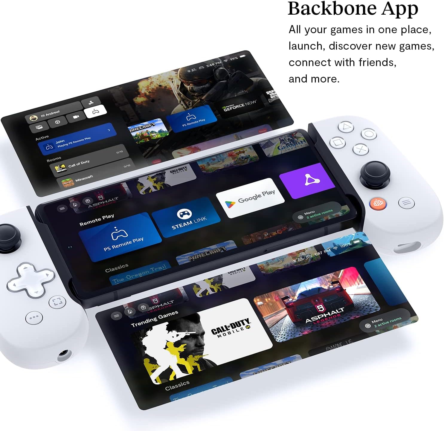 BACKBONE One Mobile Gaming Controller For Android (USB-C) - PlayStation Edition - Turn Your Phone Into A Gaming Console - White, Playstation Accessories