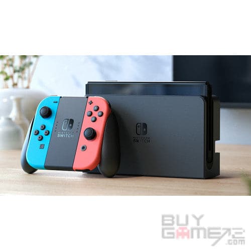 Nintendo Switch (OLED Model) - Neon Blue/Neon Red, Nintendo Switch Consoles